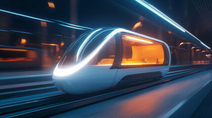 Fototapeta premium Future urban high-speed maglev train