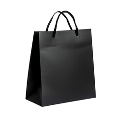 Empty Black Shopping Bag Against a Temperance Background