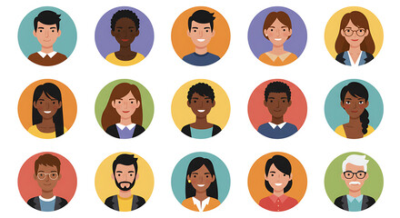 Diverse team avatars vector illustration for website and presentation use