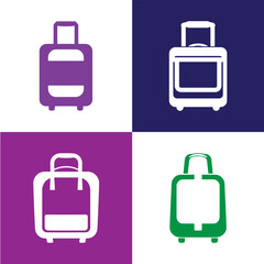 Professional Suitcase Icons Silhouette Vector Illustration