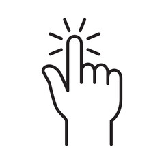 Obraz premium Click touch screen gesture icon. Click icon. Tap touch screen symbol. Thin line icon. Vector illustration