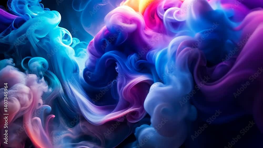 Aufkleber mesmerizing colorful smoke a visual symphony of swirls and hues