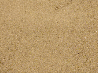 Fine golden sand covering a beach during a sunny day with clear skies, creating a serene and tranquil atmosphere for relaxation