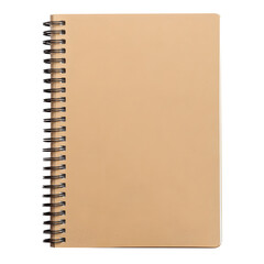 Blank Beige Spiral-Bound Notebook on Transference Background