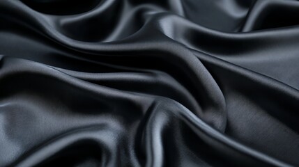 Obraz premium Elegant dark gray silk fabric draped softly luxurious smooth texture background design rich style