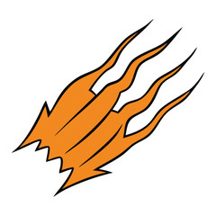 Sharp, curved claws leave deep, jagged scratches, showcasing the raw power of both a cat's agile swipe and a tiger's fierce, wild strength in every mark.