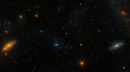 Fototapeta premium Cosmic Galaxies Cluster in Deep Space