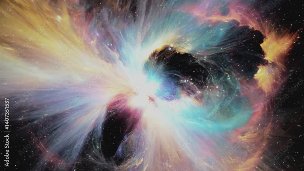 Canvas Prints journey through the vibrant colors of a cosmic nebula in deep space