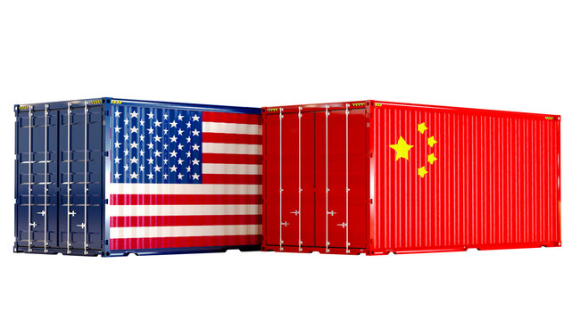 united states of america and china Union trade war concept,