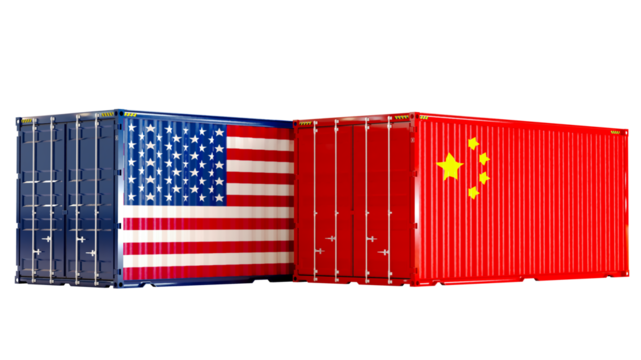 united states of america and china Union trade war concept,