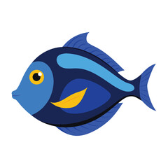 Obraz premium blue tang on white background