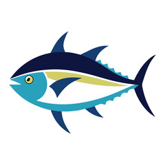 tuna fish on white background.