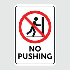 no pushing vector sign