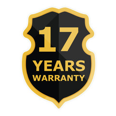 17 Years warranty label, badge, icon, logo