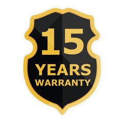 15 Years warranty label, badge, icon, logo
