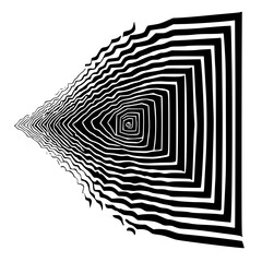 Abstract Tunnel Vision: Black and White Geometric Illusion