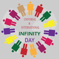 Universal and International Infinity Day design for social media post or banner design. Universal and International Infinity Day background. EPS editable file.