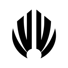 Modern Geometric Abstract Logo: Black Lines on White, Minimalist Design