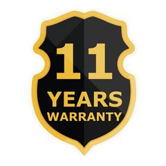 11 Years warranty label, badge, icon, logo