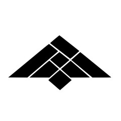 Abstract Geometric Black Shapes on White Background