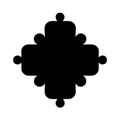 Minimalist Black Puzzle Piece Design on White Background