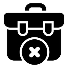  unemployment, suitcase, no job, briefcase, crisis  Icon, Glyph style icon vector illustration, Suitable for website, mobile app, print, presentation, infographic and any other project.