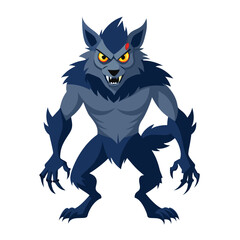 Halloween werewolves isolated clipart on white background