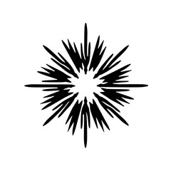 Fototapeta premium Black and White Abstract Starburst Design Element - Vector Illustration