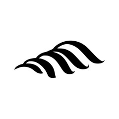 Abstract Black Feather Stream Logo Design on White Background