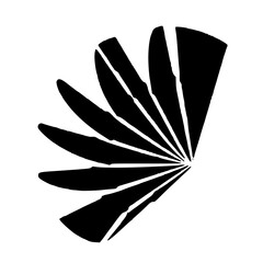 Abstract Fan Icon in Black and White, Modern Design Element