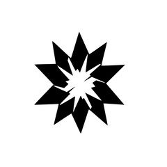 Black and White Starburst Abstract Design