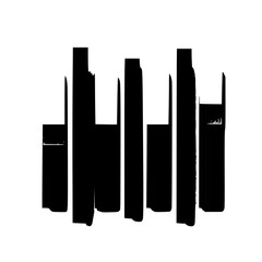 Minimalist Color Palette Composition in Grayscale, Abstract Bars on White