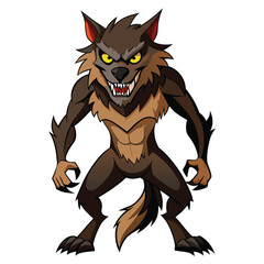 Halloween werewolves isolated clipart on white background