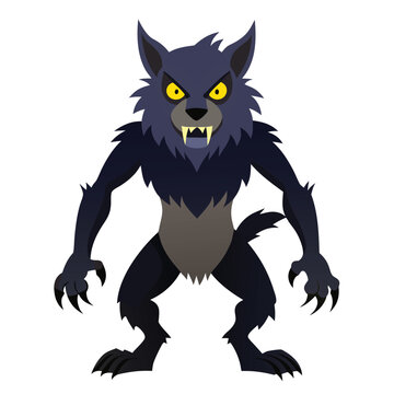 Halloween werewolves isolated clipart on white background