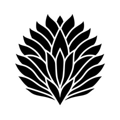 Minimalist Floral Design: Elegant Black and White Ornament