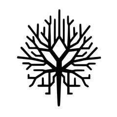 Minimalist Black & White Geometric Tree Icon for Branding