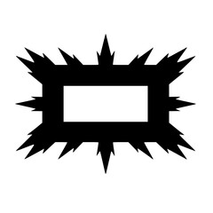 Spiked Frame: Geometric Abstract Design in Black and White