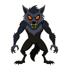 Halloween werewolves isolated clipart on white background