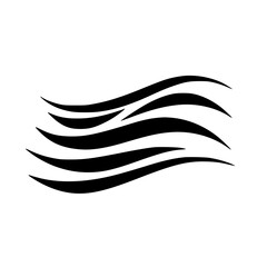 Abstract Flowing Lines Icon: Modern, Black & White Design