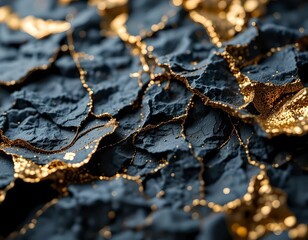 dark textured surface with gold veining and speckled highlights