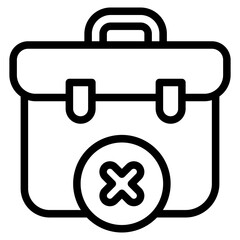  unemployment, suitcase, no job, briefcase, crisis  Icon, Line style icon vector illustration, Suitable for website, mobile app, print, presentation, infographic and any other project.