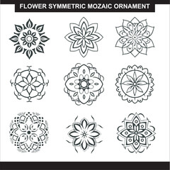 Flower Symmetrical Mozaic Ornament Set