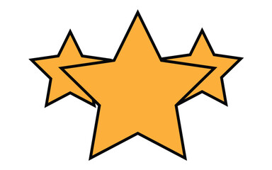 Creative stars formation logo design isolated on white background. Modern design in yellow color. Colorful stars logo template. EPS editable file.