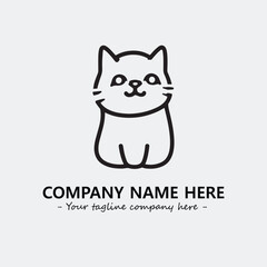 Cat character illustration black and white for logo company vector image
