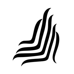 Abstract Black Lines on White, Graphic Design Element