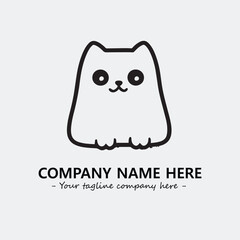 Cat character illustration black and white for logo company vector image
