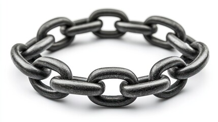 Obraz premium Close-up of a Strong Metal Chain Forming a Circle