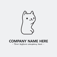 Cat character illustration black and white for logo company vector image
