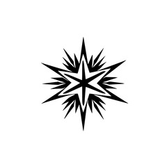 Obraz premium Geometric Black and White Starburst Design Element