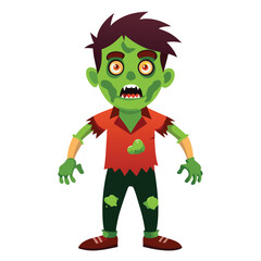 Halloween zombies isolated clipart on white background